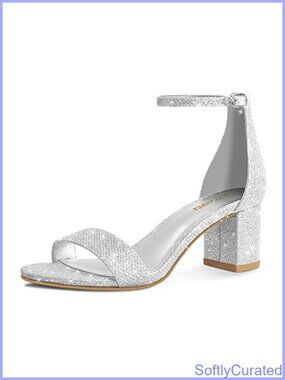 Low Block Chunky Heel Sandals Open Toe Ankle Strap Buckle